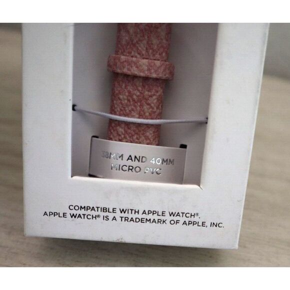 Michael Kors MKS8000 Blush Pink Micro Logo PVC 38/40mm Band for Apple Watch - Picture 3 of 7
